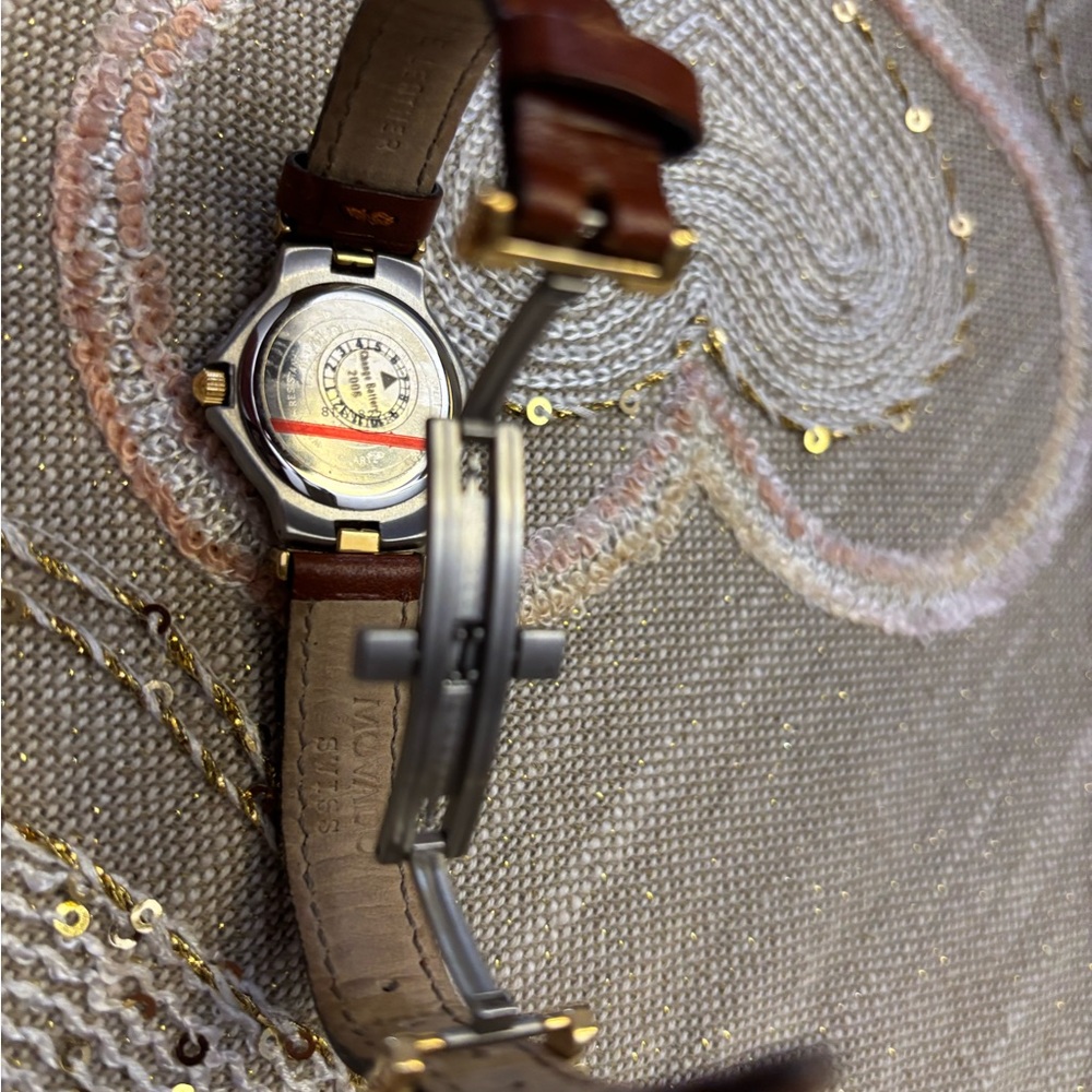 Movado Women's Watch with Brown Leather Strap and Gold Accents. ⌚️ - Picture 2 of 6